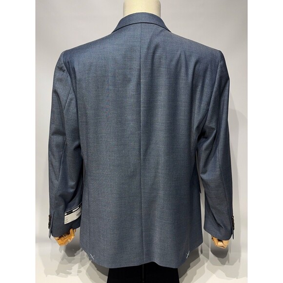 NWT $140 J. Ferrar Classic Fit Blazer Navy Blue Multi Dot Stretch Men’s Size 46R - Picture 8 of 11